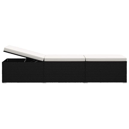 liggestole 3 dele med tebord polyrattan sort