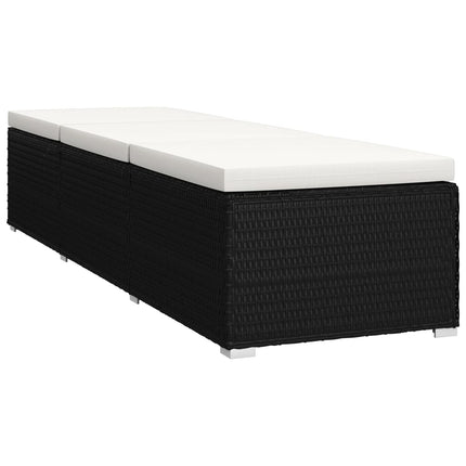liggestole 3 dele med tebord polyrattan sort