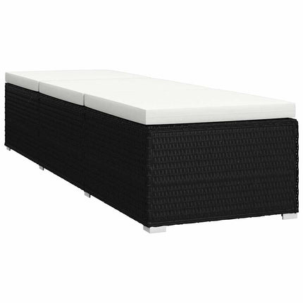 liggestole 3 dele med tebord polyrattan sort