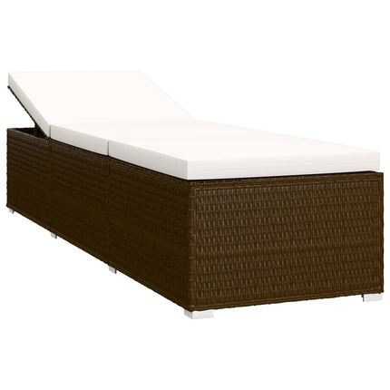 liggestole 3 dele med tebord polyrattan brun