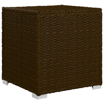 liggestole 3 dele med tebord polyrattan brun