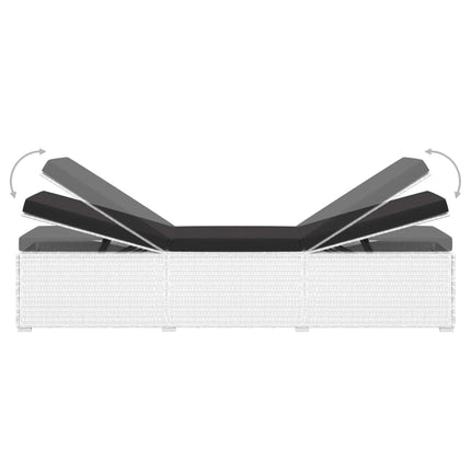 loungestole med tebord 3 dele polyrattan hvid