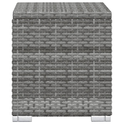 loungestole med tebord 3 dele polyrattan grå