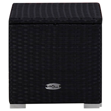 liggestole med tebord 3 dele polyrattan sort