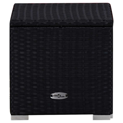 liggestole med tebord 3 dele polyrattan sort
