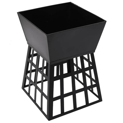 2-i-1 bålfad og grill 34x34x48 cm stål