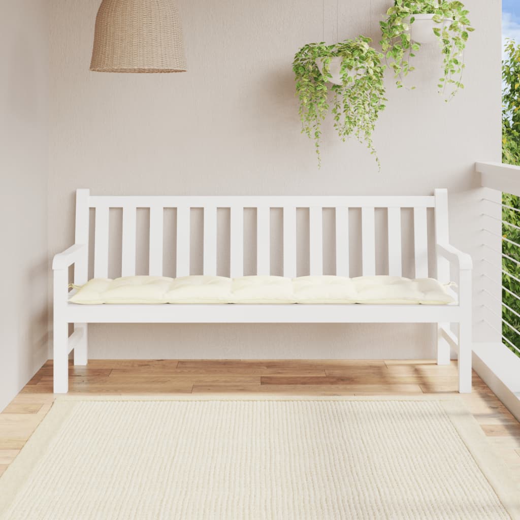 hynde til havebænk 180x50x7 cm oxfordstof cremehvid