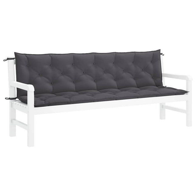 hynde til havebænk 200x(50+50)x7 cm oxfordstof antracitgrå