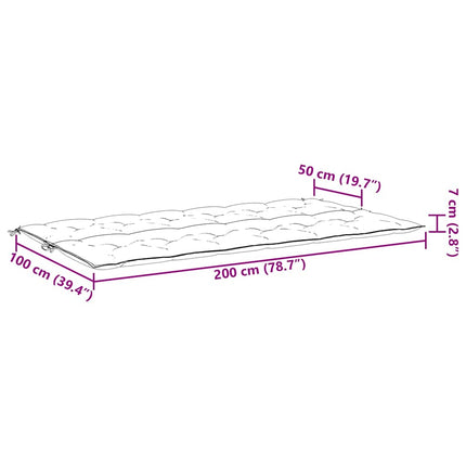 hynde til havebænk 200x(50+50)x7 cm oxfordstof lyseblå