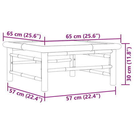 havebord 65x65x30 cm bambus
