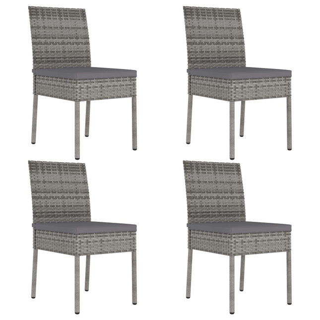 havestole 4 stk. polyrattan grå