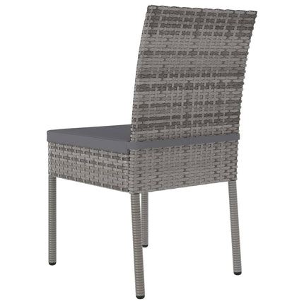 havestole 4 stk. polyrattan grå