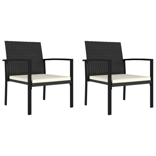 spisebordsstole til haven 2 stk. polyrattan sort