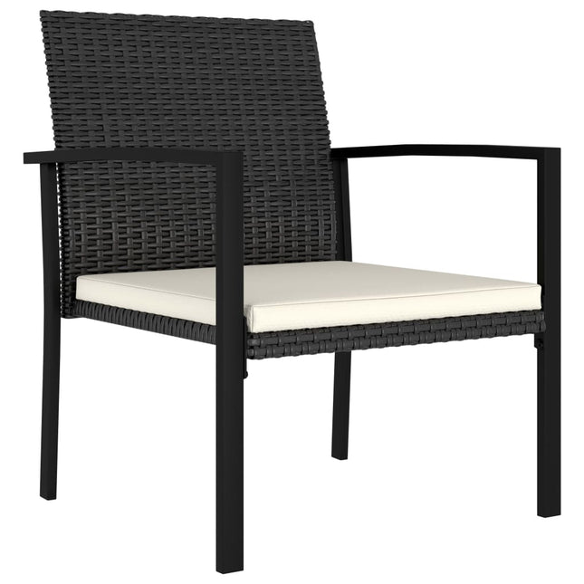 spisebordsstole til haven 2 stk. polyrattan sort