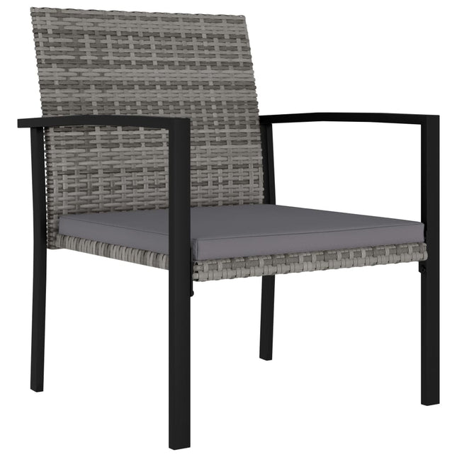 spisebordsstole til haven 2 stk. polyrattan grå