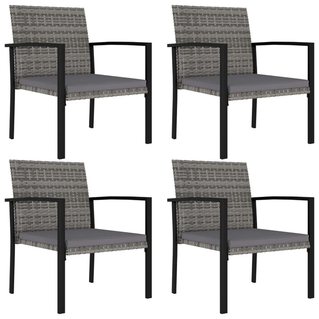 spisebordsstole til haven 4 stk. polyrattan grå