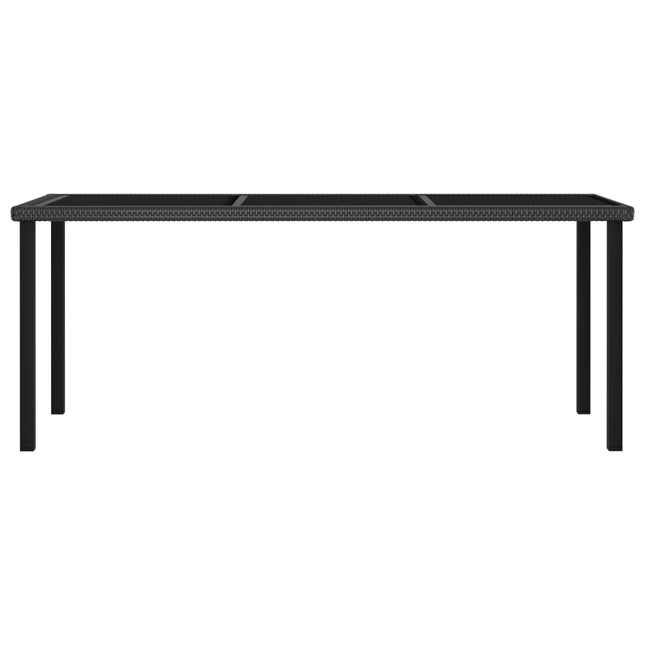 havebord 180x70x73 cm polyrattan sort
