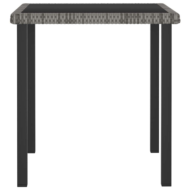 havebord 70x70x73 cm polyrattan grå