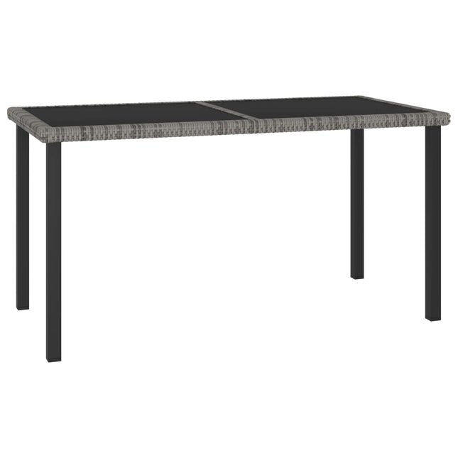 havebord 140x70x73 cm polyrattan grå