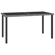 havebord 140x70x73 cm polyrattan grå