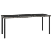 havebord 180x70x73 cm polyrattan grå