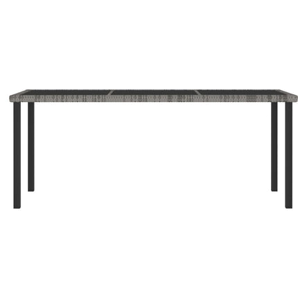 havebord 180x70x73 cm polyrattan grå