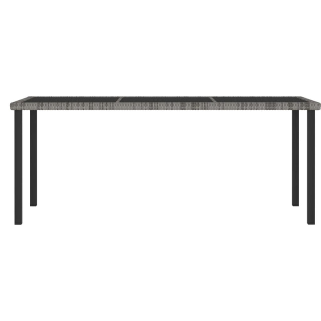 havebord 180x70x73 cm polyrattan grå