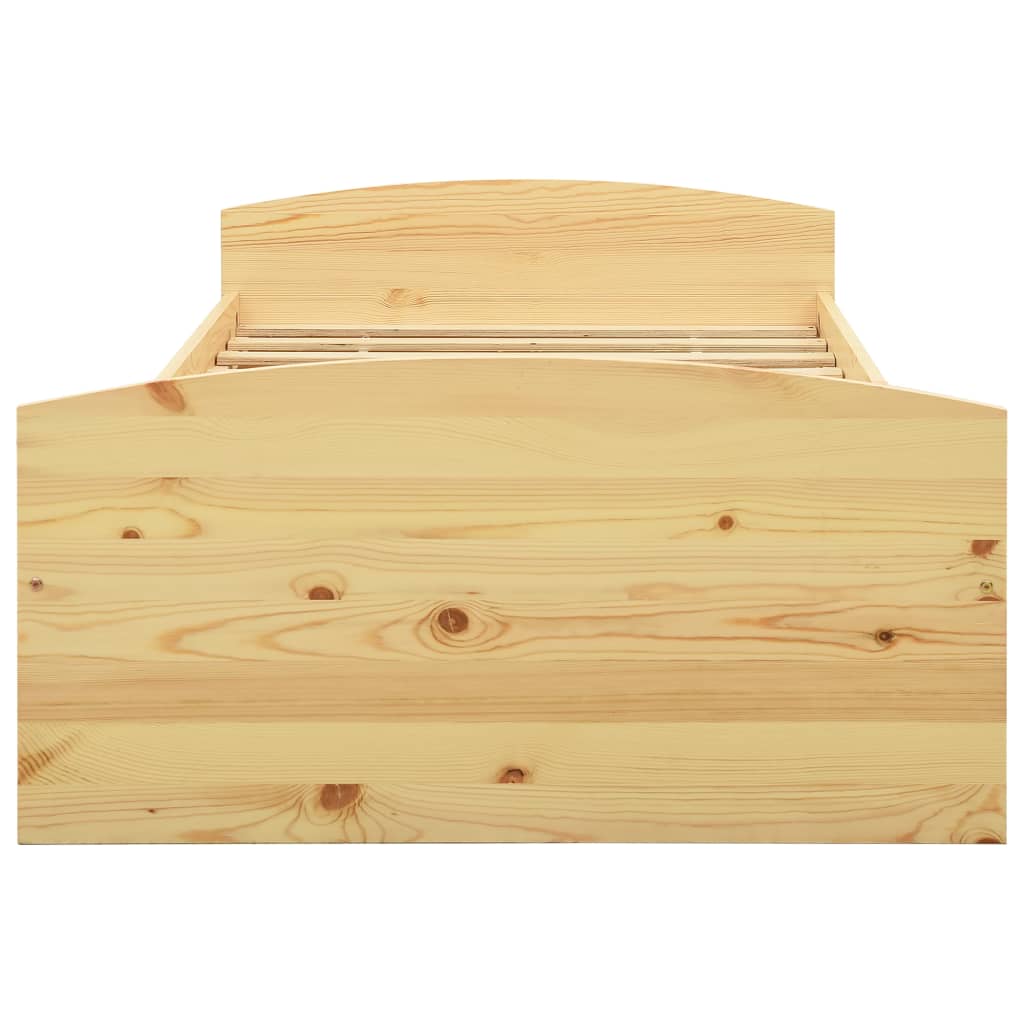 sengeramme med 2 skuffer 90x200 cm massivt fyrretræ