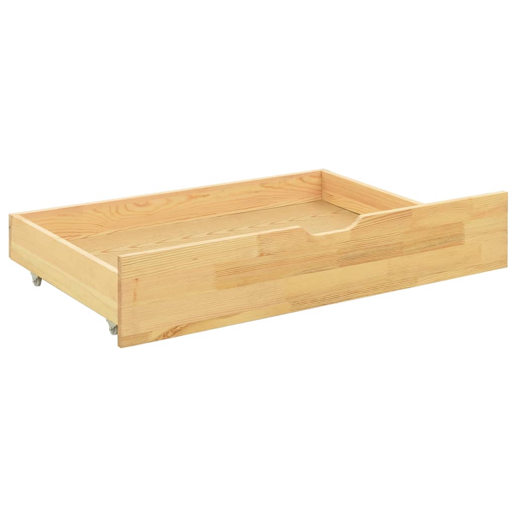 sengeramme med 2 skuffer 90x200 cm massivt fyrretræ