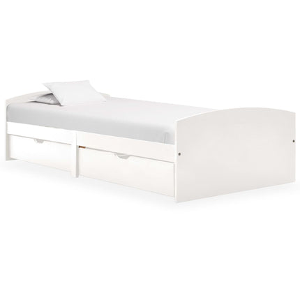 sengestel med 2 skuffer uden madras 90x200 cm hvid