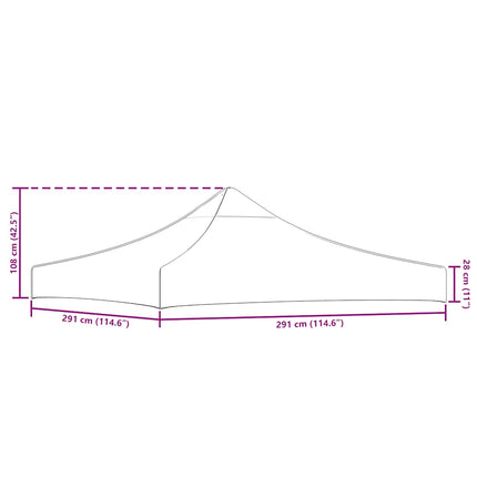 tag til festtelt 3x3 m 270 g/m² gråbrun