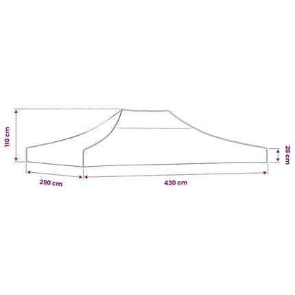 tag til festtelt 4,5x3 m 270 g/m² bordeauxfarvet