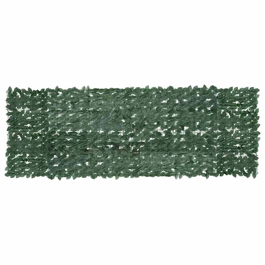 altanafskærmning 300x100 cm mørkegrønne blade billede