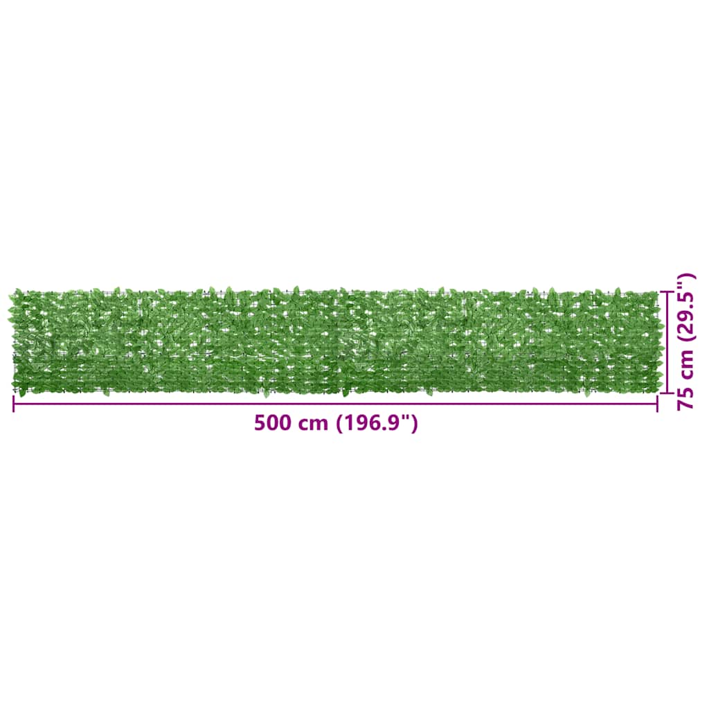 altanafskærmning 500x75 cm grønne blade
