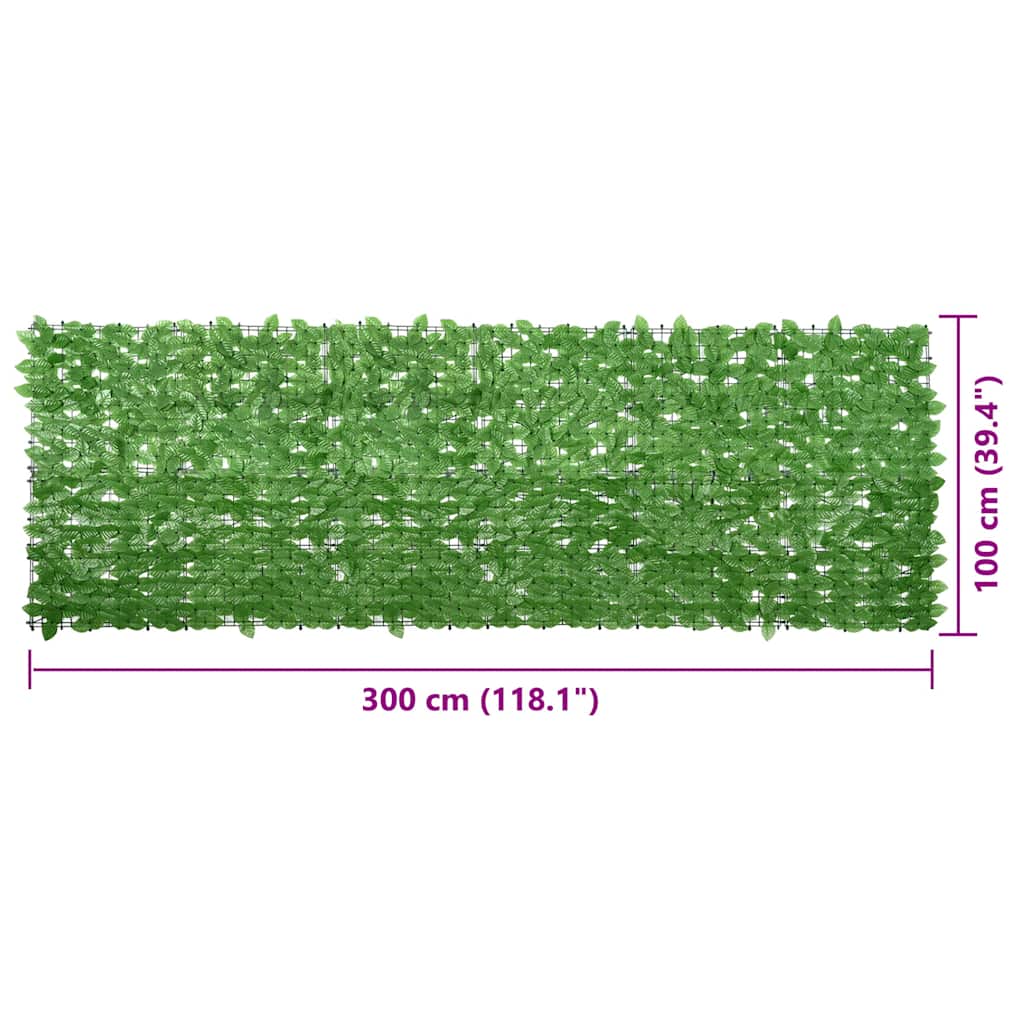 altanafskærmning 300x100 cm grønne blade