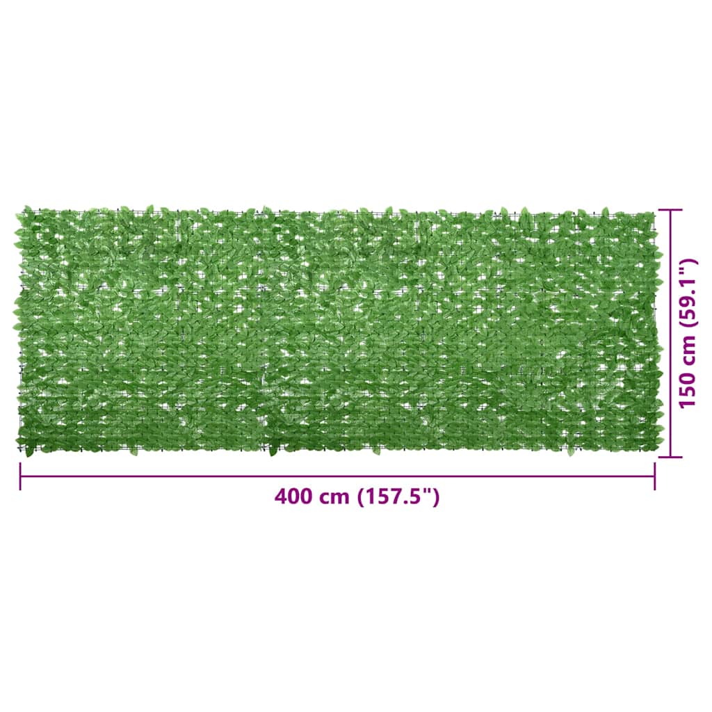 altanafskærmning 400x150 cm grønne blade