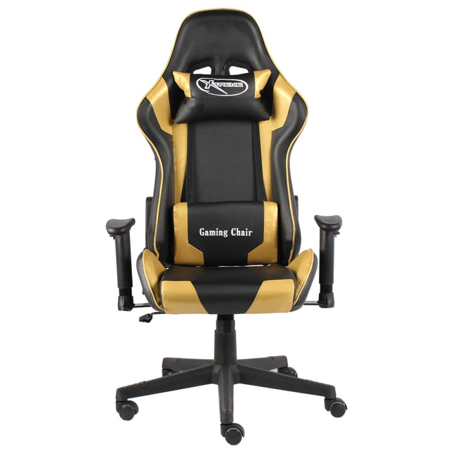 drejelig gamingstol PVC guldfarvet