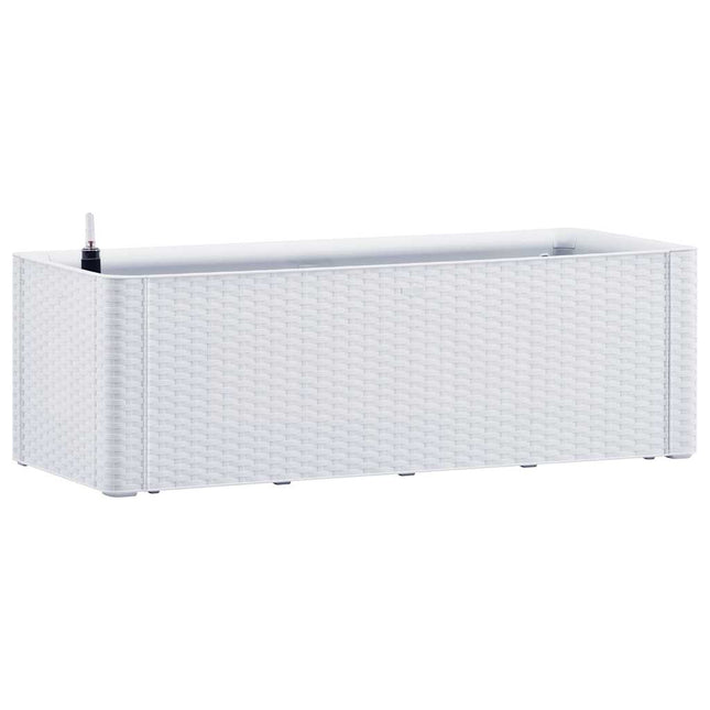 højbed med automatisk vandingssystem 100x43x33 cm hvid