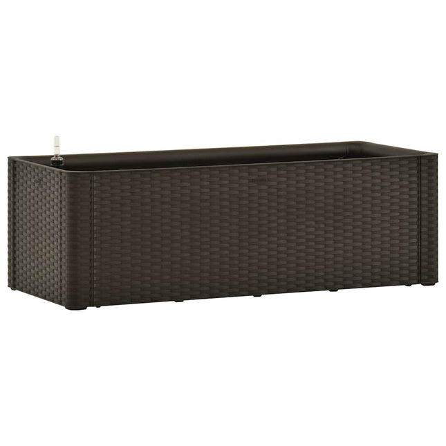 højbed med automatisk vandingssystem 100x43x33 cm mokkafarvet