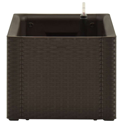 højbed med automatisk vandingssystem 100x43x33 cm mokkafarvet