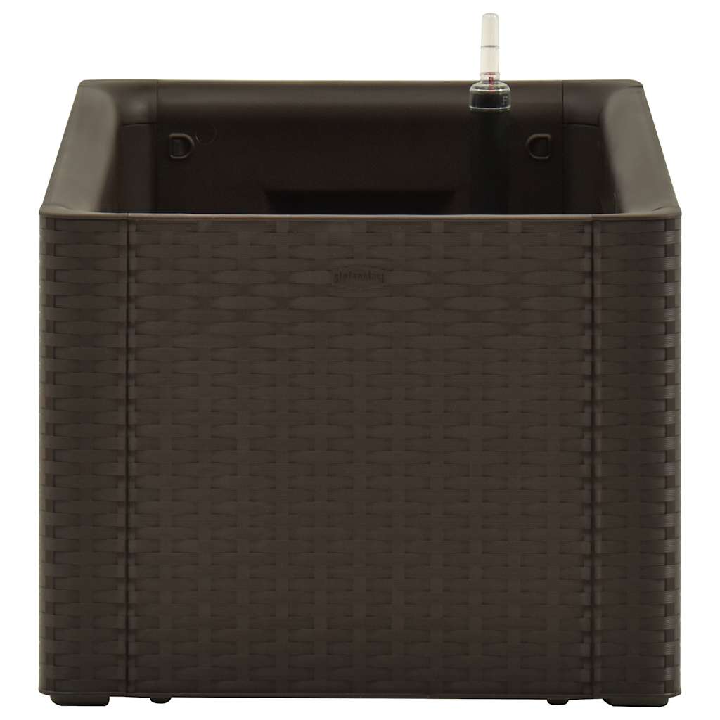 højbed med automatisk vandingssystem 100x43x33 cm mokkafarvet