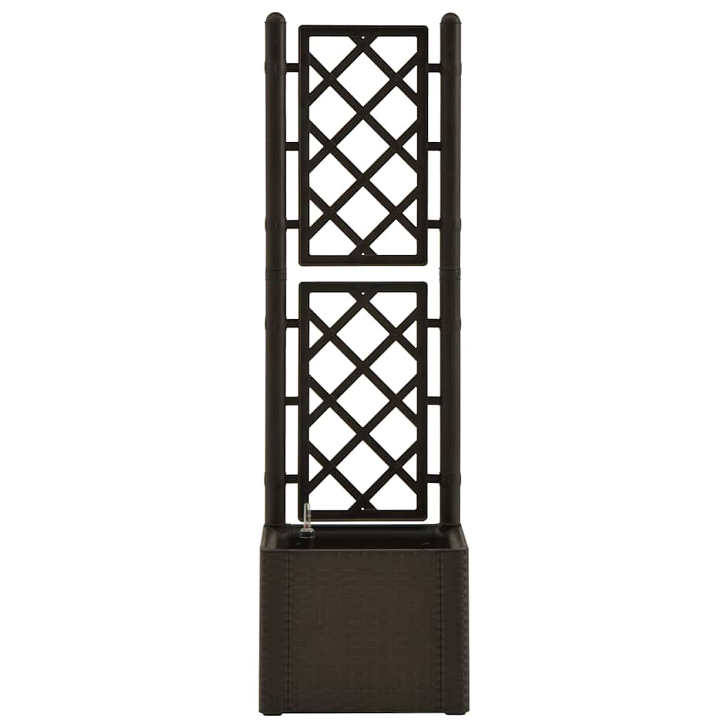 højbed med espalier og automatisk vandingssystem mokkafarvet