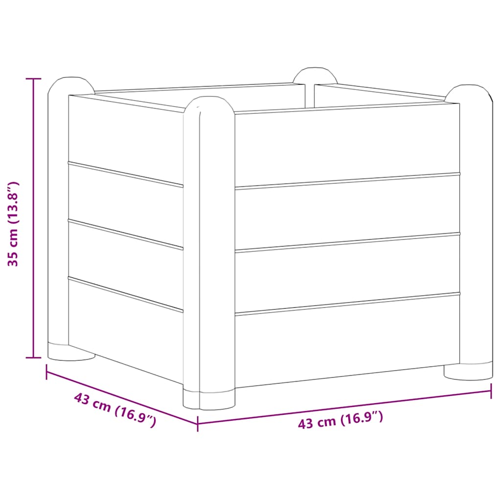 højbed 43x43x35 cm PP hvid