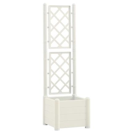 plantekasse med espalier 43x43x142 cm PP hvid