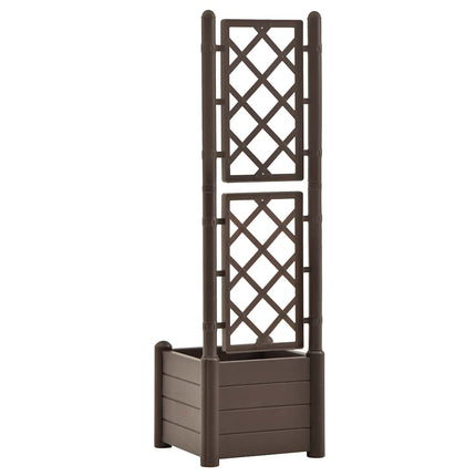 plantekasse med espalier 43x43x142 cm PP mokkafarvet