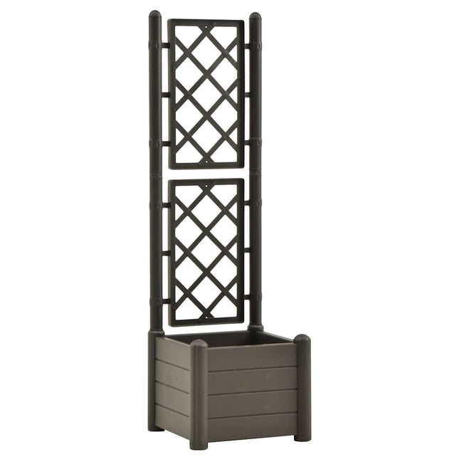 plantekasse med espalier 43x43x142 cm PP antracitgrå