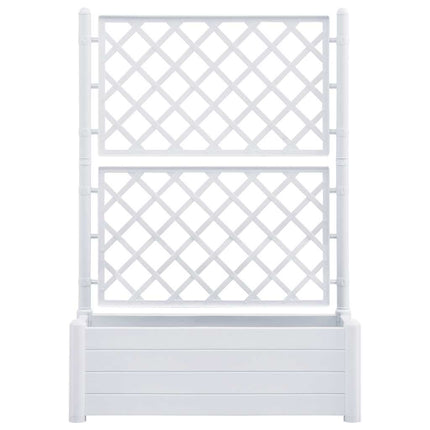 plantekasse med espalier 100x43x142 cm PP hvid