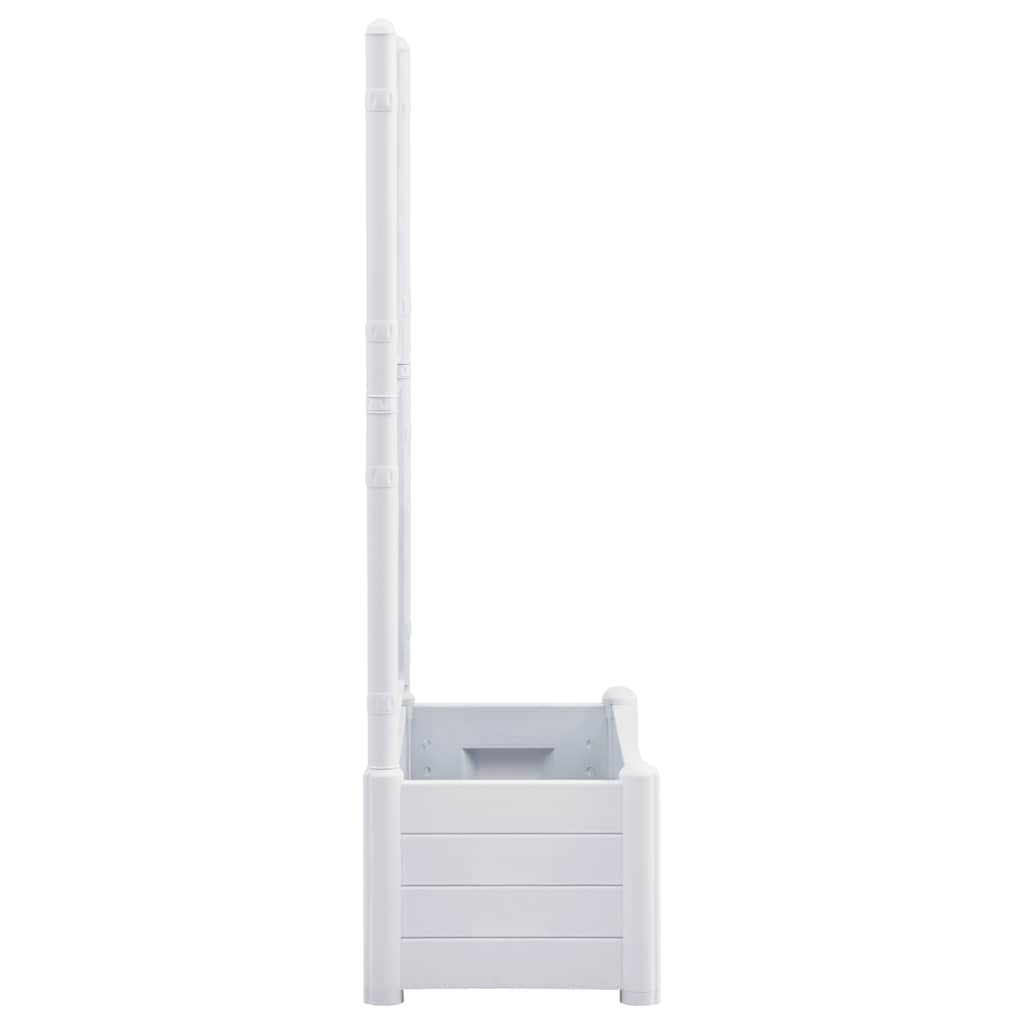 plantekasse med espalier 100x43x142 cm PP hvid