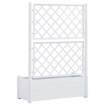 plantekasse med espalier 100x43x142 cm PP hvid