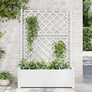 plantekasse med espalier 100x43x142 cm PP hvid